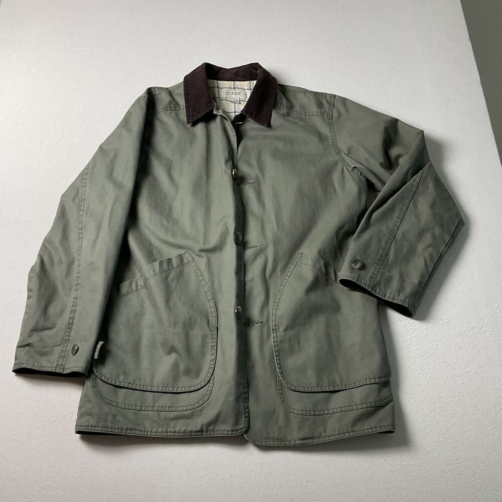 J.Crew Chore Barn Green Collared Button Down Jacket Mens Small